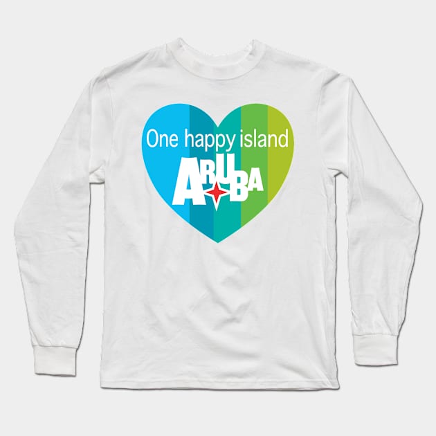 Aruba Heart - one happy island Long Sleeve T-Shirt by JossSperdutoArt
